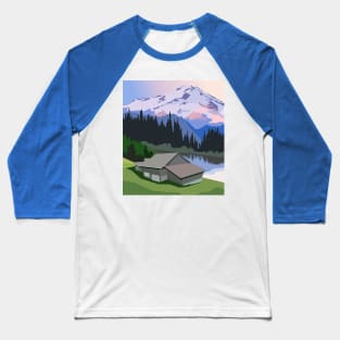 Living in countryside near lake and mountains Baseball T-Shirt